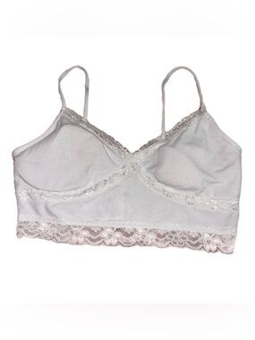 Lace-Trim Wireless Bralette - White